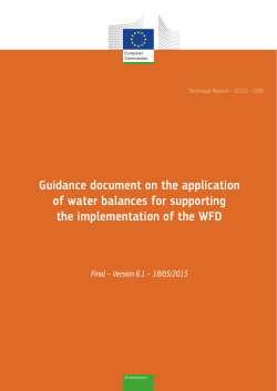 Guidance document on the application of water