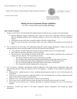 Dining Services Ergonomic Design Guidelines For New