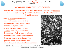 georgia and the holocaust - 8th Grade Georgia Social Studies