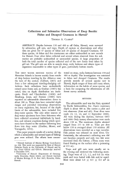 Collections and Submarine Observations of Deep