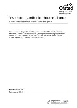 Inspection handbook: children`s homes