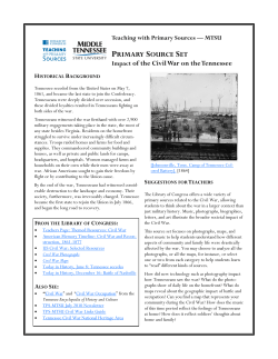 PRIMARY SOURCE SET Impact of the Civil War on the Tennessee