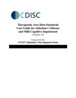 Therapeutic Area Data Standards User Guide for