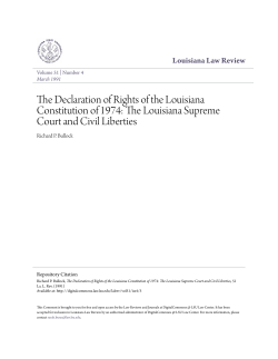 The Declaration of Rights of the Louisiana Constitution of 1974: The