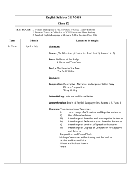 Class-IX English - The Heritage School