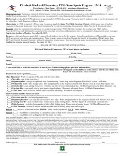 Elizabeth Blackwell Elementary PTSA Snow Sports Program 13-14
