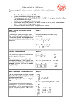 Helping your child written methods for multiplication