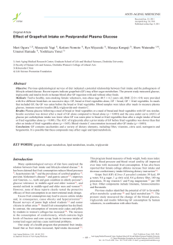Introduction Effect of Grapefruit Intake on Postprandial Plasma