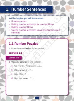 1. Number Sentences