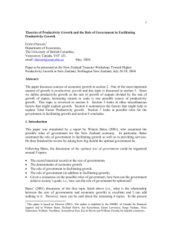 Erwin Diewert - Theories of Productivity Growth and the Role of