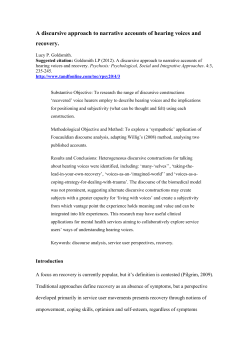 A discursive approach to narrative accounts of hearing voices and