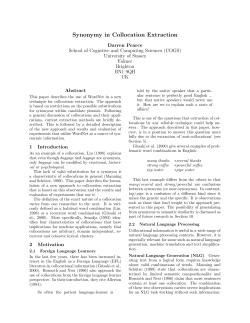 Synonymy in Collocation Extraction