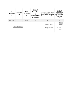 Act Numbe r Sessio n Bill Numbe r Total Number of Committe e