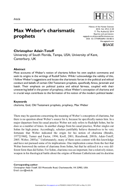 Max Weber`s charismatic prophets