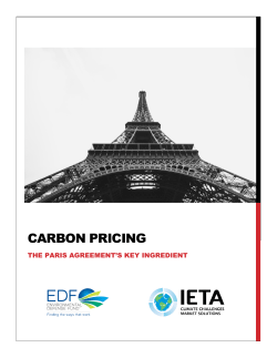 Carbon Pricing: The Paris Agreement`s Key Ingredient