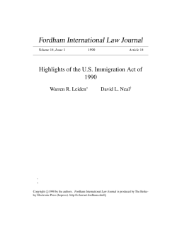 Highlights of the US Immigration Act of 1990