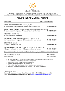 buyer information sheet - The Beach Village Resort