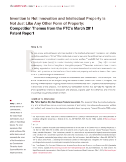 Invention Is Not Innovation and Intellectual Property Is Not Just Like