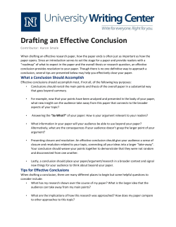 Drafting an Effective Conclusion