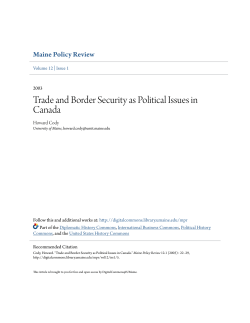 Trade and Border Security as Political Issues in Canada