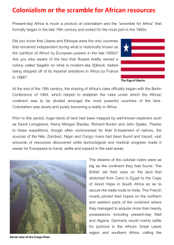 Colonialism or the scramble for African resources