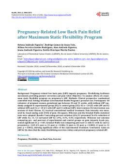 Pregnancy-Related Low Back Pain Relief after Maximum Static