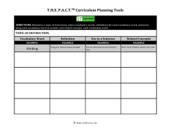 Curriculum Planning Tools Learn About