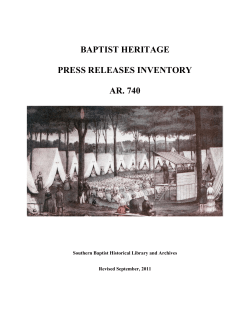 Baptist Heritage Press Releases, Collection, 1955