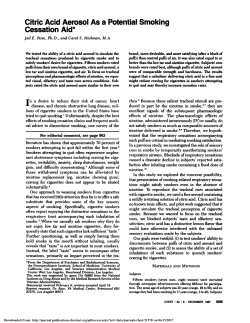 Citric Acid Aerosol As a Potential Smoking