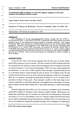 The resonances of all the non-exchangeable protons (except 5`H