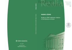 marko l&otilde;oke Studies on DNA replication initiation in
