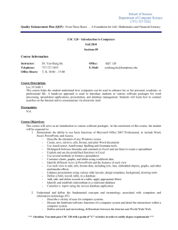 CSC 120 &ndash; Introduction to Computers