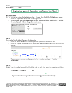 Exploration: Algebraic Expressions with Number Line Model ()