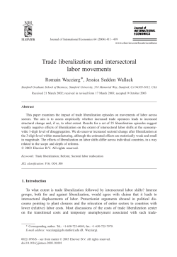 Trade liberalization and intersectoral labor movements