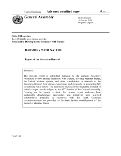 SG Report On Harmony With Nature