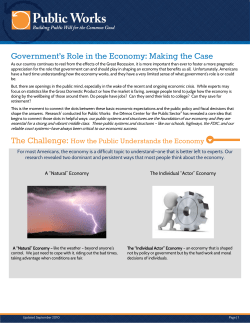 Government`s Role in the Economy: Making the Case