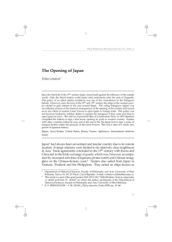 The Opening of Japan - DSpace at University of West Bohemia