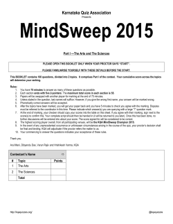 MindSweep 2015 - Karnataka Quiz Association