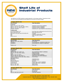 Shelf Life of Industrial Products
