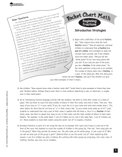 Pocket Chart Book: Basic Fractions Activities