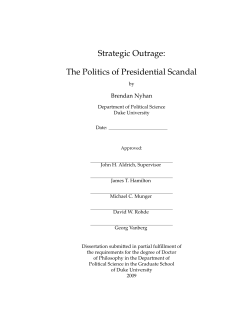 Strategic Outrage: The Politics of Presidential Scandal