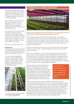 greenhouses as power producers One hectare of