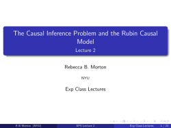 The Causal Inference Problem and the Rubin Causal Model