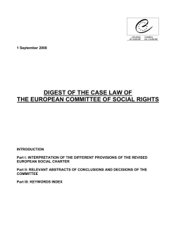 digest of the case law of the european committee of social rights