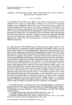 Nxele, Ntsikana and the Origins of the Xhosa