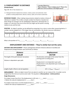 1.2 Distance and Displacement Notes and HW