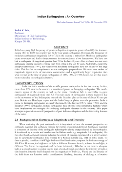 Indian Earthquakes