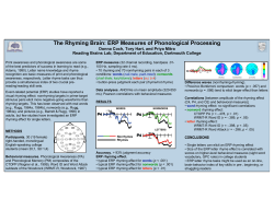 The Rhyming Brain: ERP Measures of