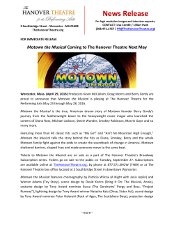 Motown the Musical Coming to The Hanover Theatre Next May