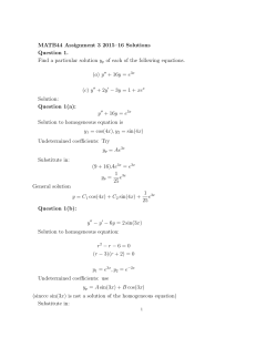 MATB44 Assignment 3 2015&ndash;16 Solutions Question 1. Find a